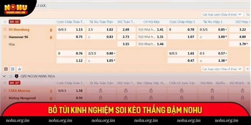 Bỏ túi kinh nghiệm soi kèo thắng đậm Nohu Bỏ túi kinh nghiệm soi kèo thắng đậm Nohu