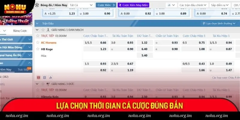 Lựa chọn thời gian cá cược đúng đắn Lựa chọn thời gian cá cược đúng đắn