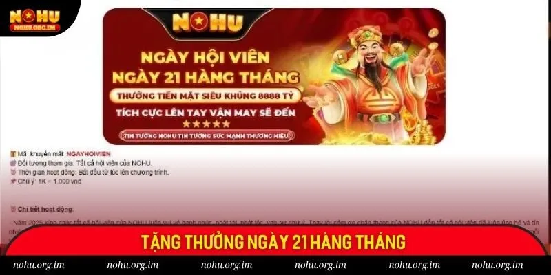 Nohu tung chương trình thưởng ngày đặc biệt đến 8888 tỷ
