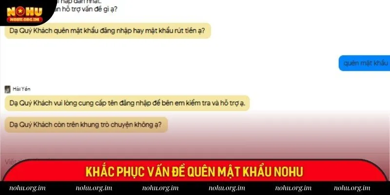 Khắc phục vấn đề quên mật khẩu NOHU